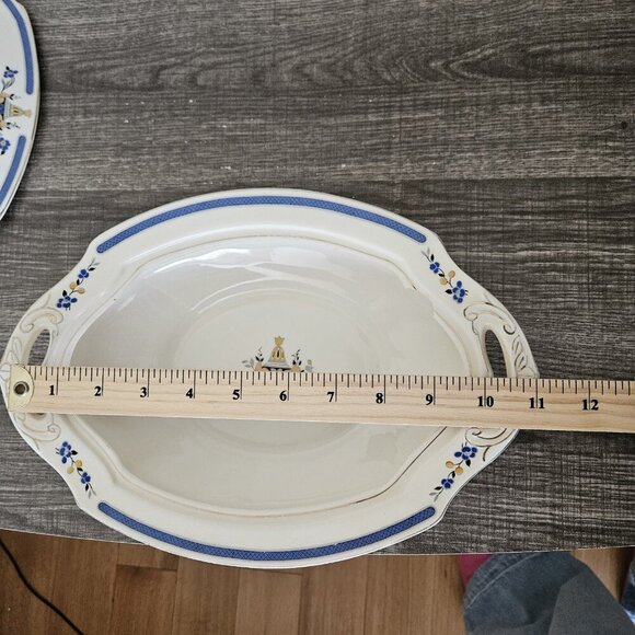 WH Grindley & Co England Serving Dish Chelsey Ivory Blue White Yellow Floral VTG - Picture 7 of 16